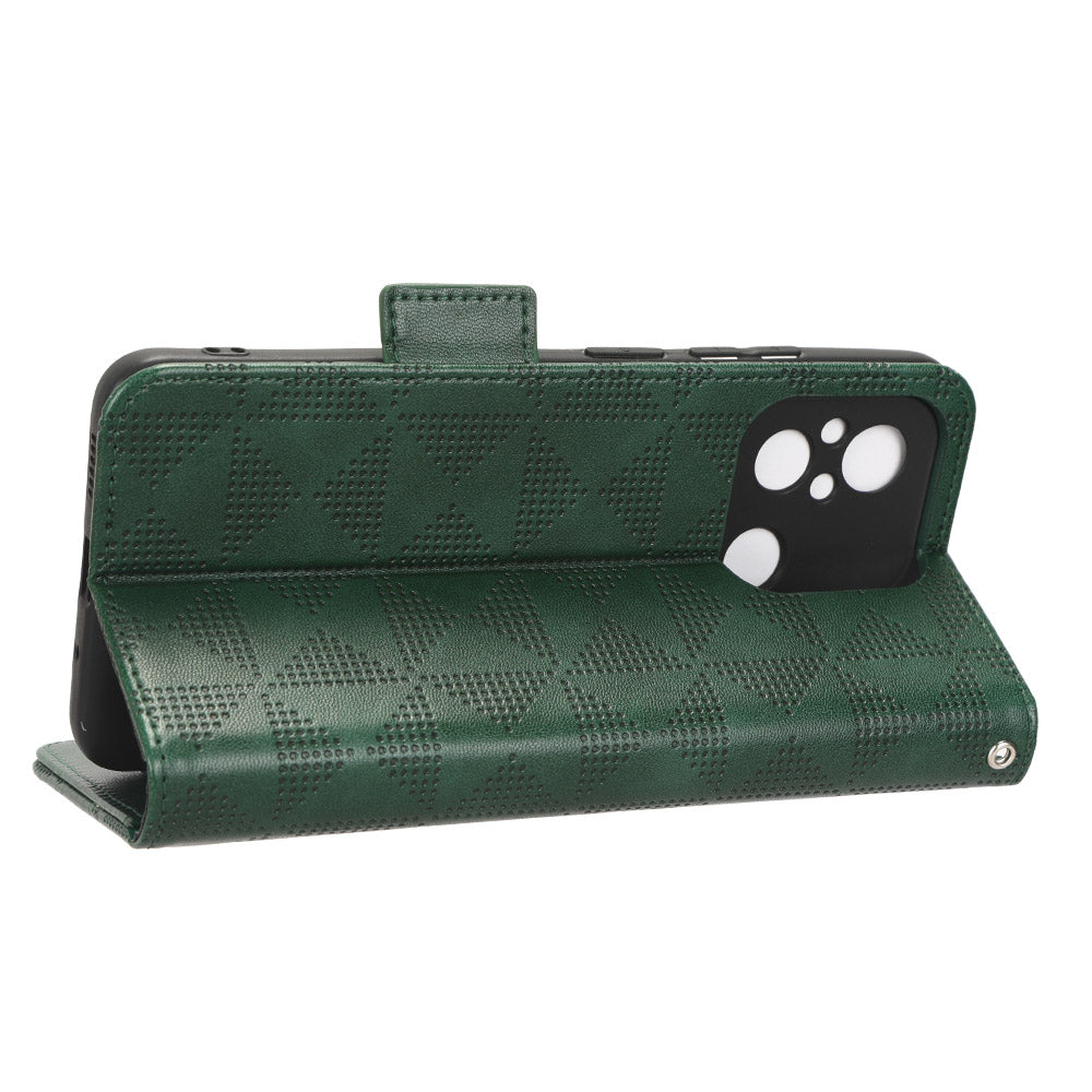 Cell Phone Case For Xiaomi Redmi 12C 4G 11A 4G PU Leather Imprinted Triangle Pattern Stand Protective Phone Cover Wallet Cell Phone Case For Xiaomi Redmi 12C 4G 11A 4G PU Leather Imprinted Triangle Pattern Stand Protective Phone Cover Wallet